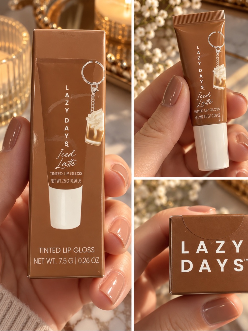 Iced Latte Tinted Lip Gloss - Warm Creamy Brown